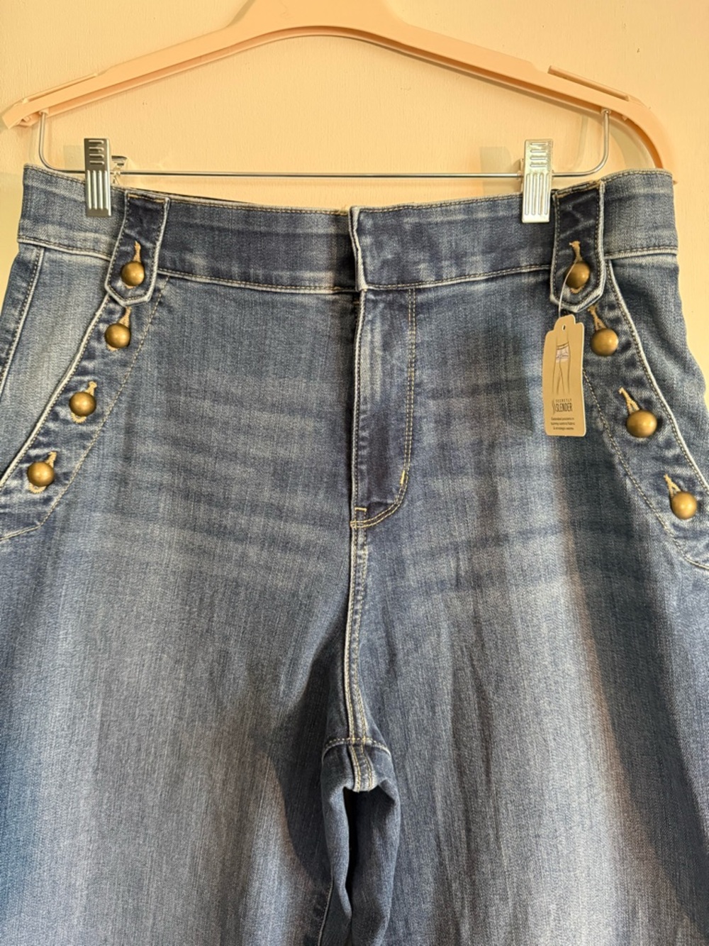 St. John's Bay High-Rise Wide-Leg Jeans NWT Size 14 Stretch Tummy Control Fabric - Picture 6 of 12